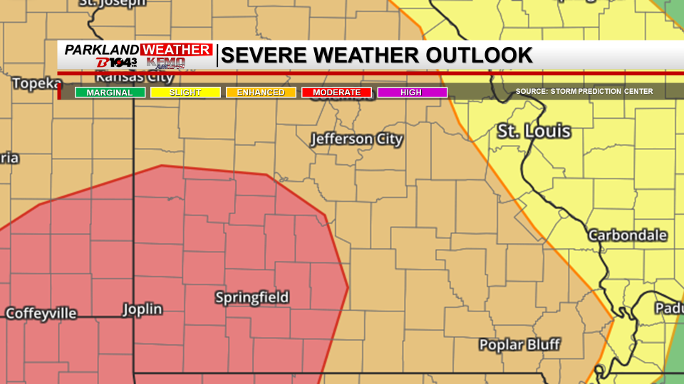 Severe Storms Target Parkland Tonight with Enhanced Risk Across Most of the Region