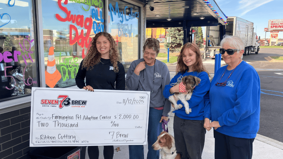 7Brew Drive-Thru Coffee Donates $2,000 to Farmington Pet Adoption Center