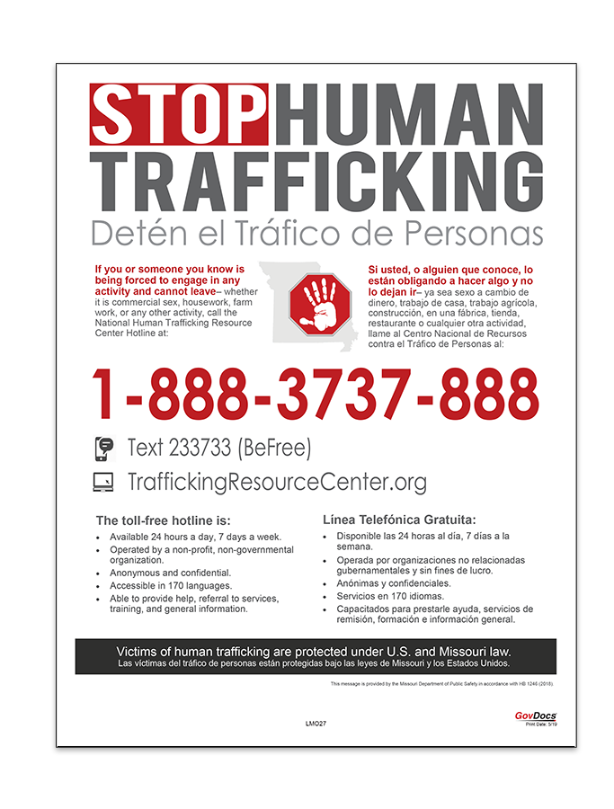 Watch For Signs Of Human Trafficking