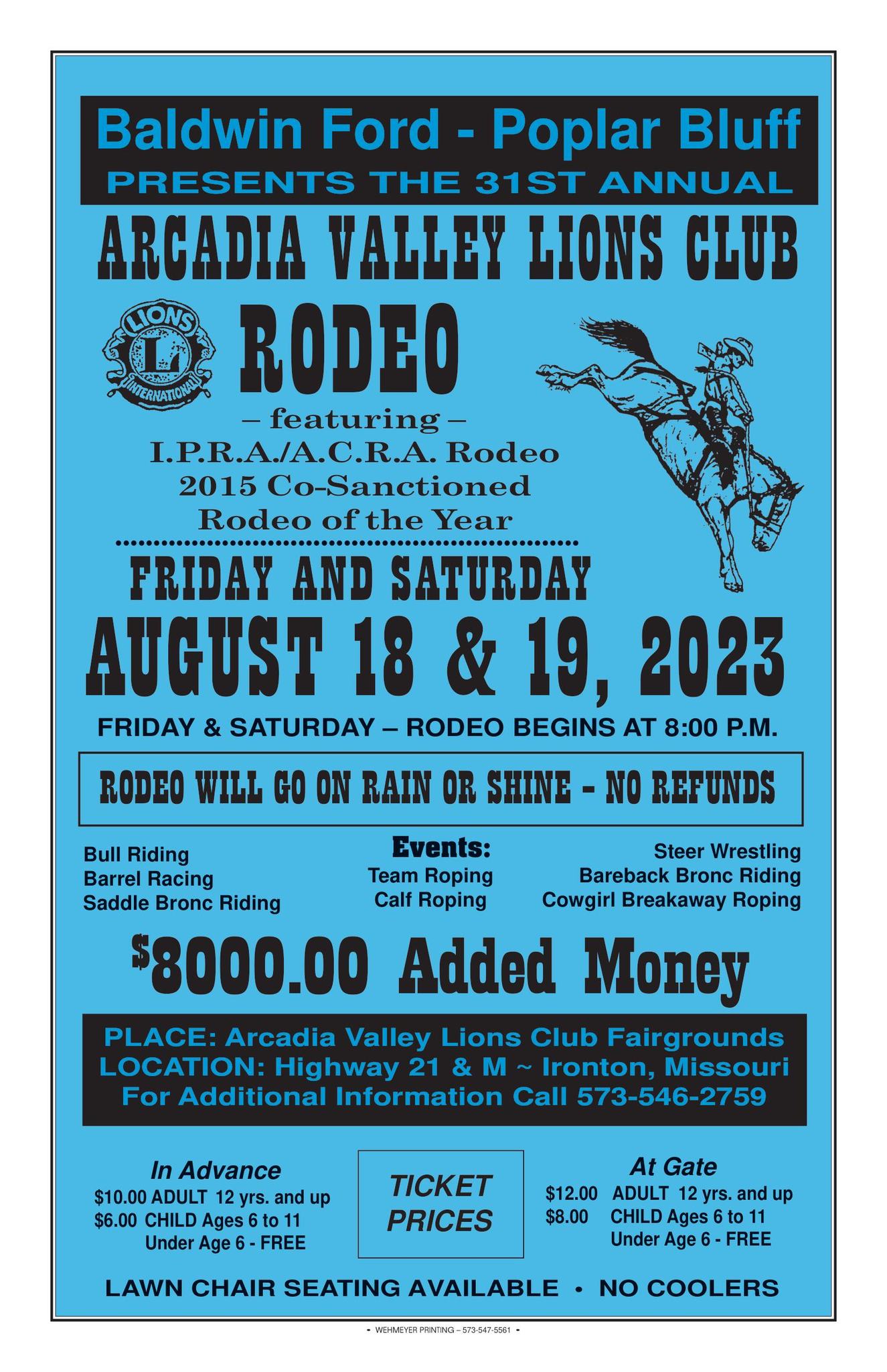 31st Arcadia Valley Lions Club Rodeo
