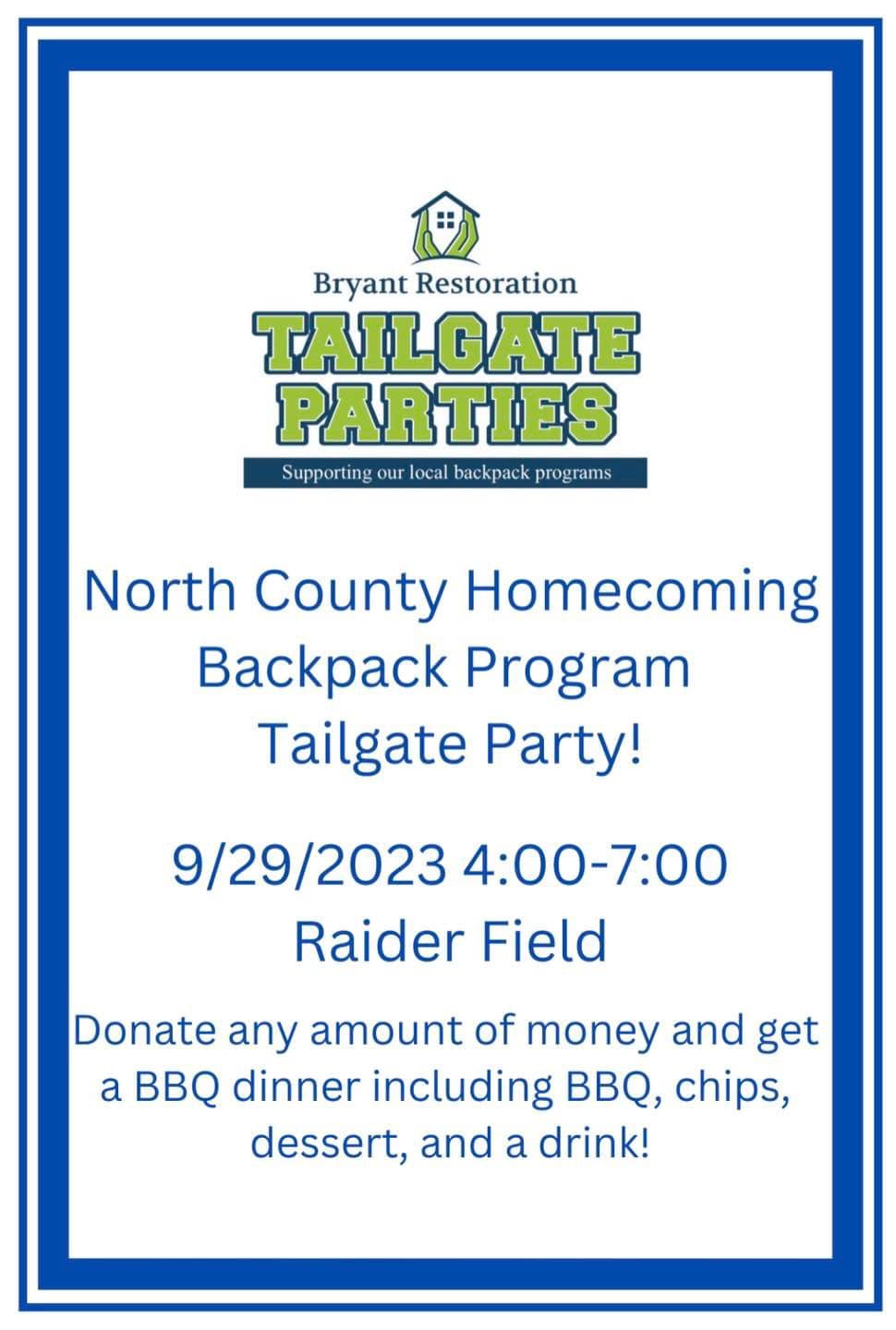 North County Tailgate for Back Pack