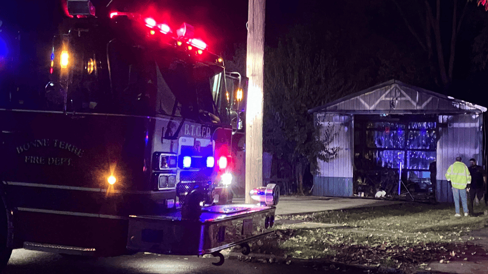 Garage Fire Draws Multiple Departments in Bonne Terre Wednesday Night