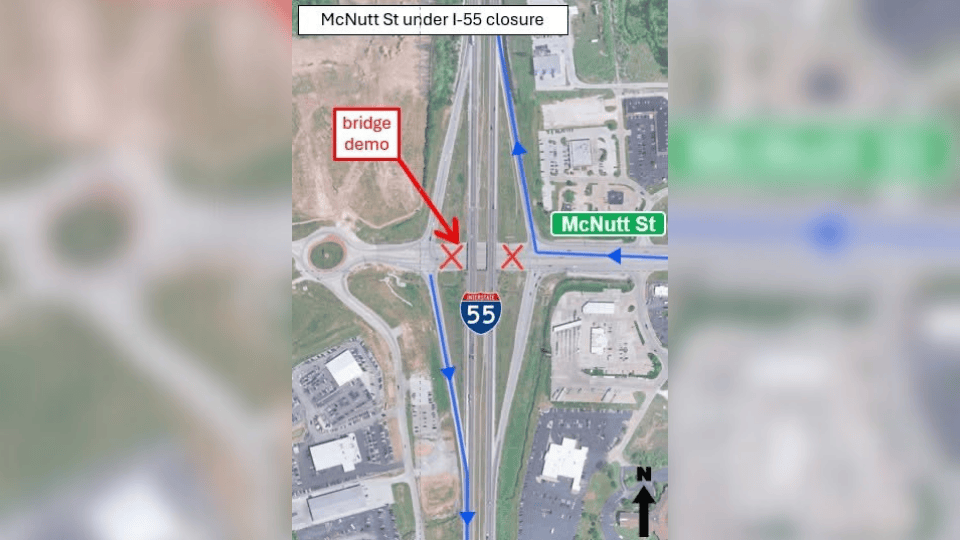 McNutt Street to Close for Weekend Under I-55 for Bridge Demolition