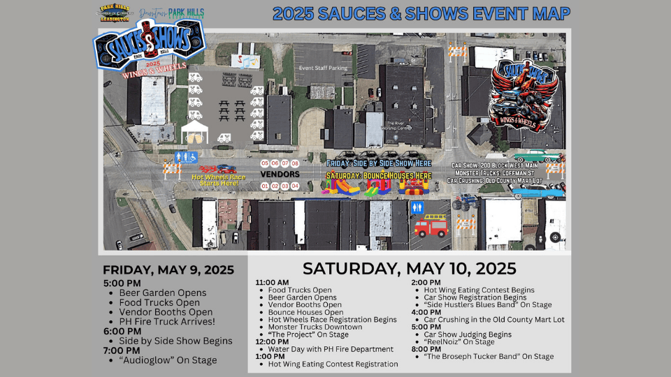 Wings, Wheels, and Flavor: 2025 Sauces & Shows Event Rolls into Downtown Park Hills This Weekend